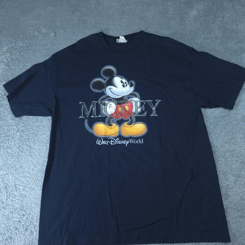 VTG Walt Disney World Shirt Mens XL Blue Mickey Mouse Disney Graphic Tee T-Shirt